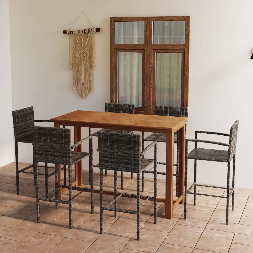 Set da Bar da Giardino 7 pz Grigio 3068018