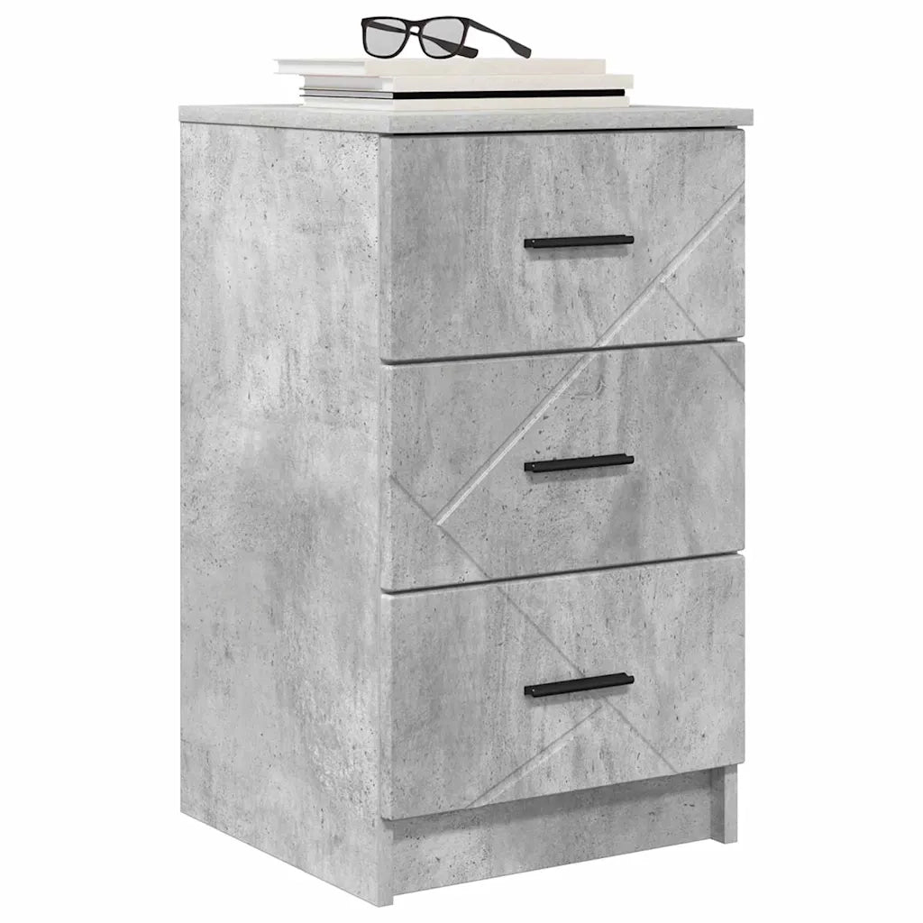 Armadio da Notte con cassetto Grigio cemento 38 x 38 x 66 cm 883377