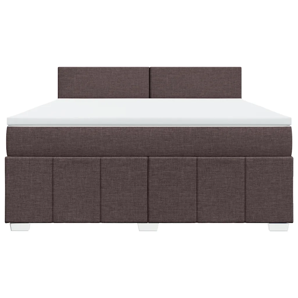Giroletto a Molle con Materasso Marrone Scuro 180x200cm Tessuto 3289443