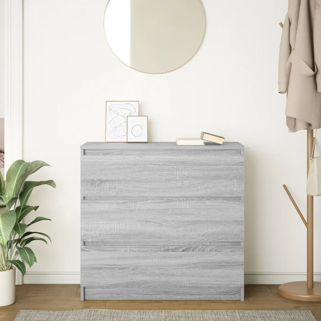 Credenza Grigio Sonoma 80x35x76 cm in Legno Multistrato 861738