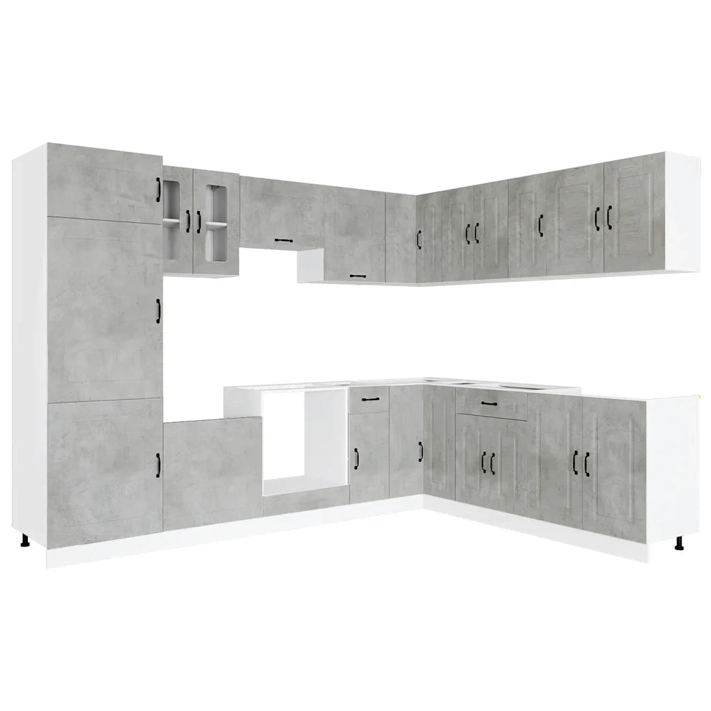 Set Mobili da Cucina 14 pz Kalmar Grigio Cemento in Truciolato