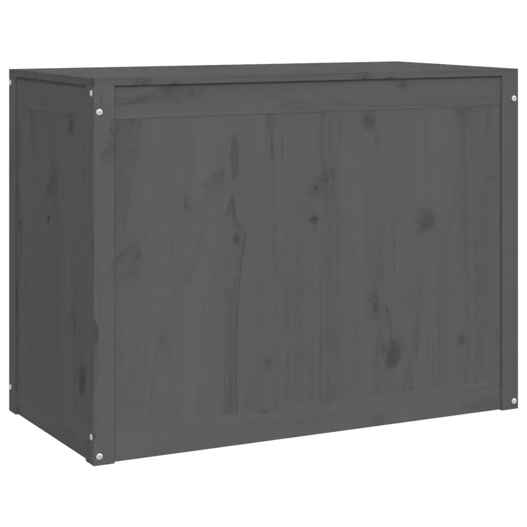 Contenitore per Bucato Grigio 88,5x44x66 cm Legno Massello Pino 823571