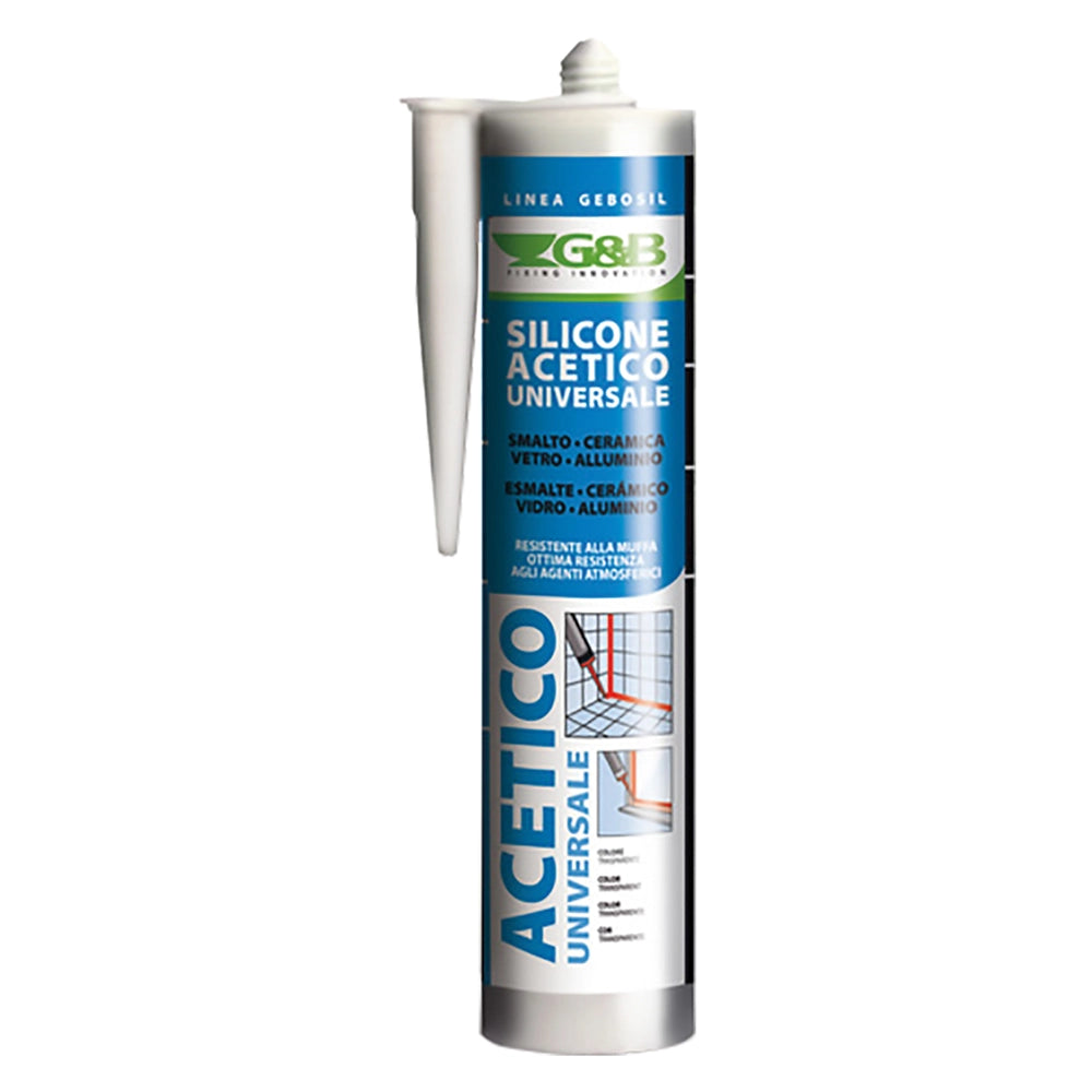 SILICONE ACETICO UNIVERSALE 'GEBOSIL' grigio ml 280  - G&B