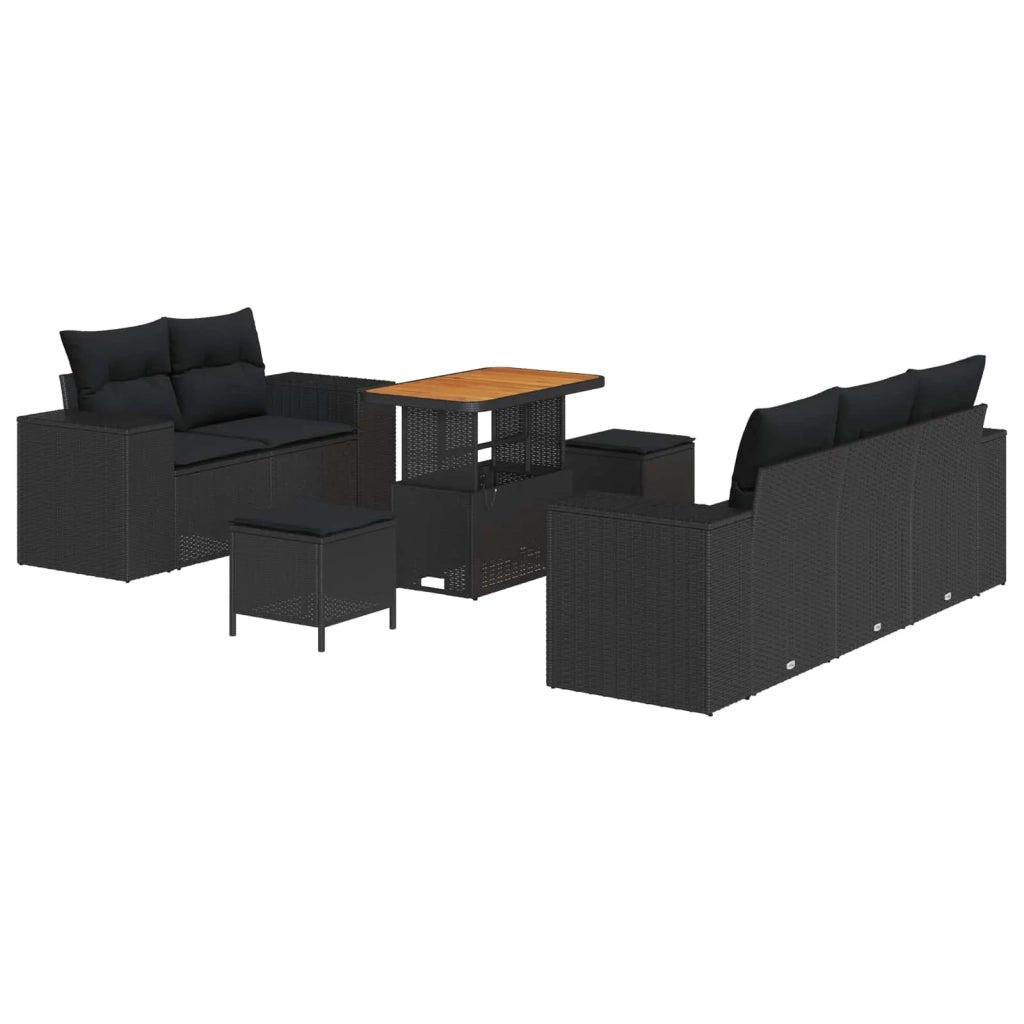 Set Divano da Giardino 8 pcs Nero Rattan in Polipropilene 3363899