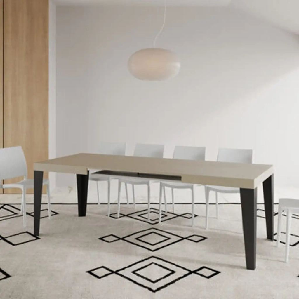 Tavolo allungabile 130/234x90 cm Flame cashmere telaio Antracite