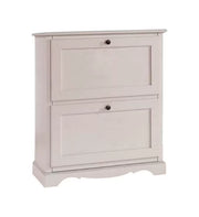 Scarpiera 2 ante ribalta arte povera legno bianco 79x30x90 (1279) - Mobili 2G