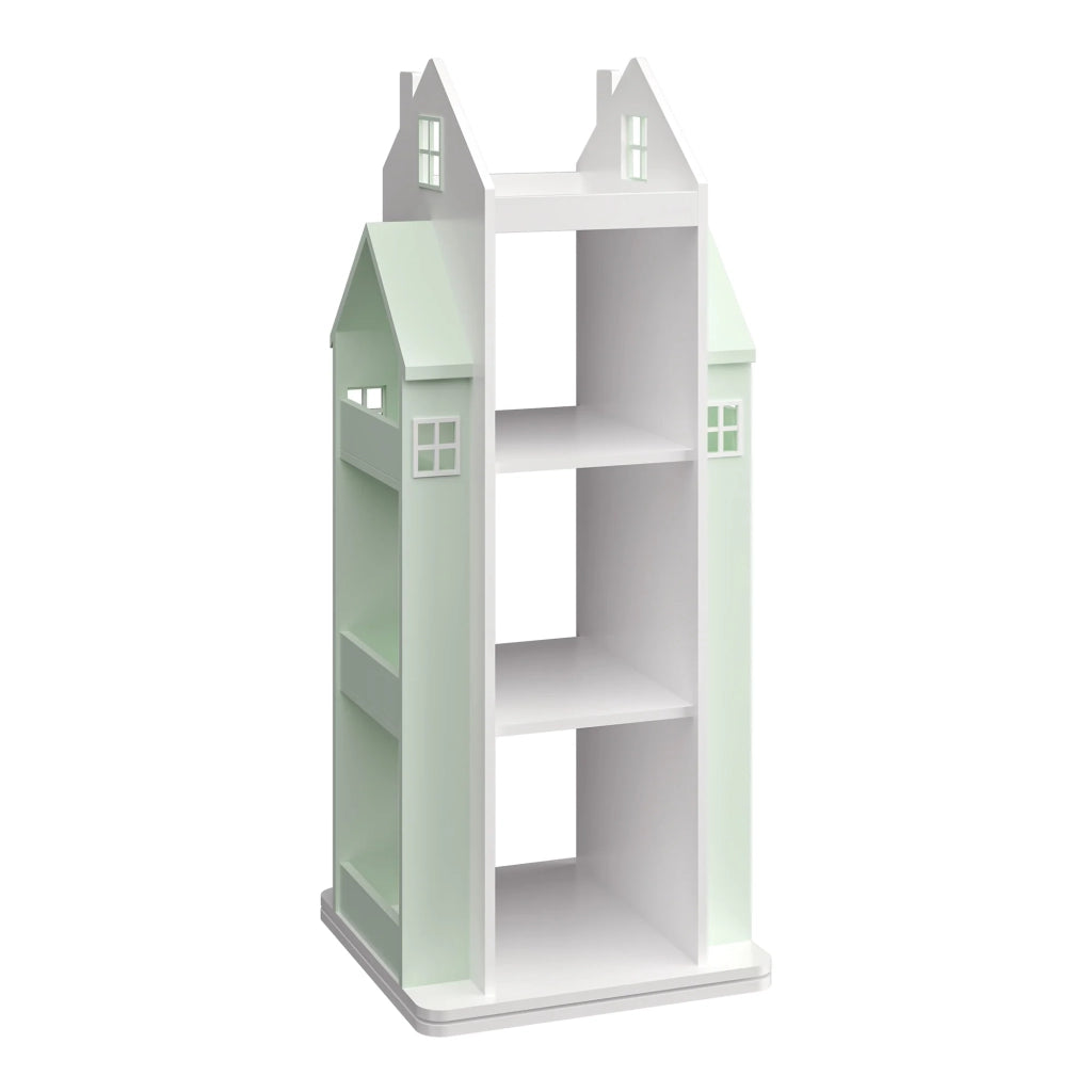 Scaffale dal design senza tempo per soggiorno/camera da letto mobile contenitore girevole per bambini verde menta/bianco 03_0011306