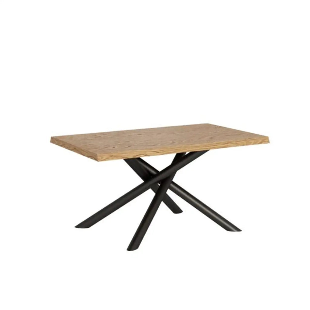 Tavolo fisso 140x90 cm Vindral rovere scortecciato gambe antracite