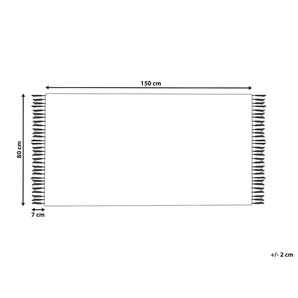 Tappeto di iuta multicolore 80 x 150 cm fatto a mano con nappe stile boho soggiorno camera da letto