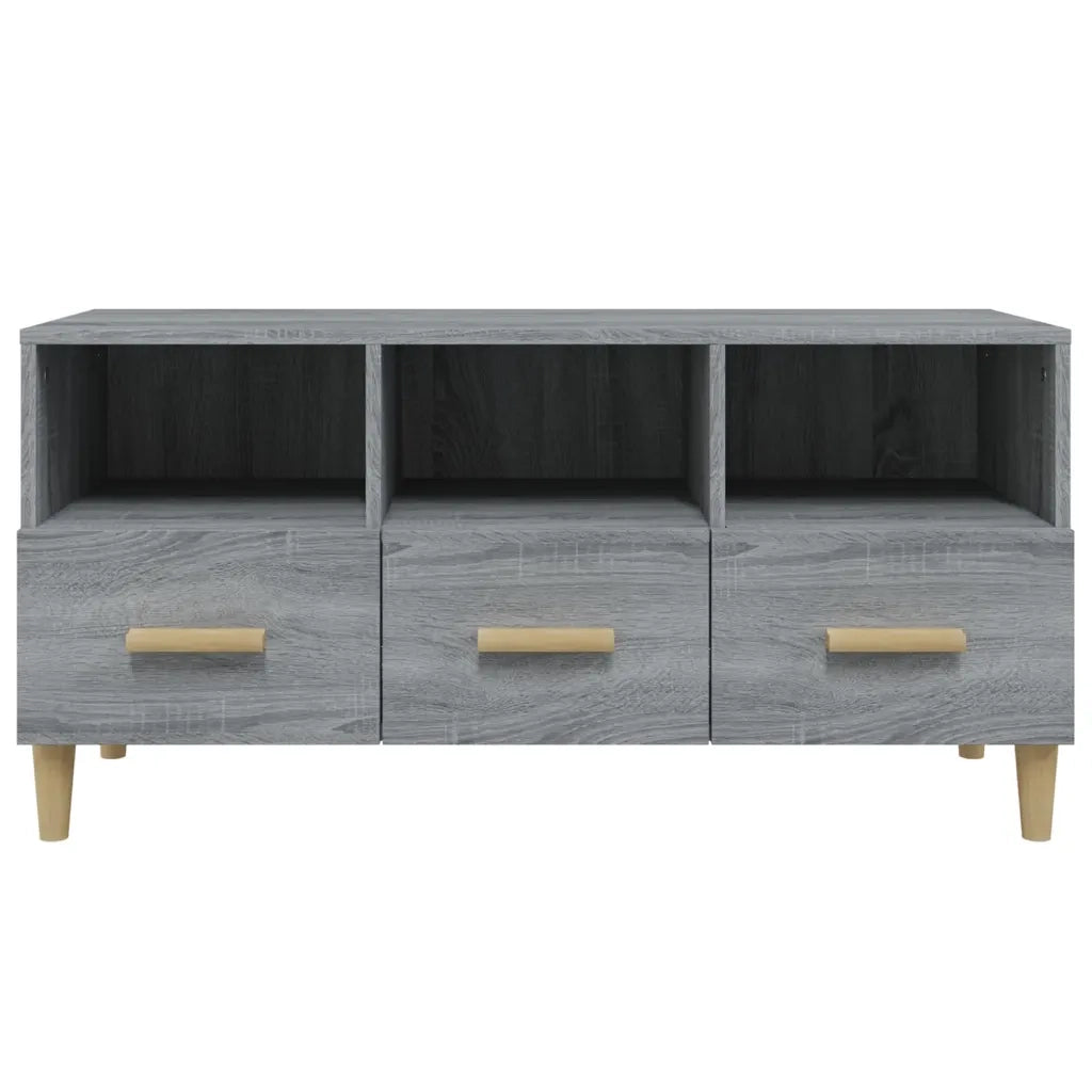 Mobile TV Grigio Sonoma 102x36x50 cm in Legno Multistrato 817496