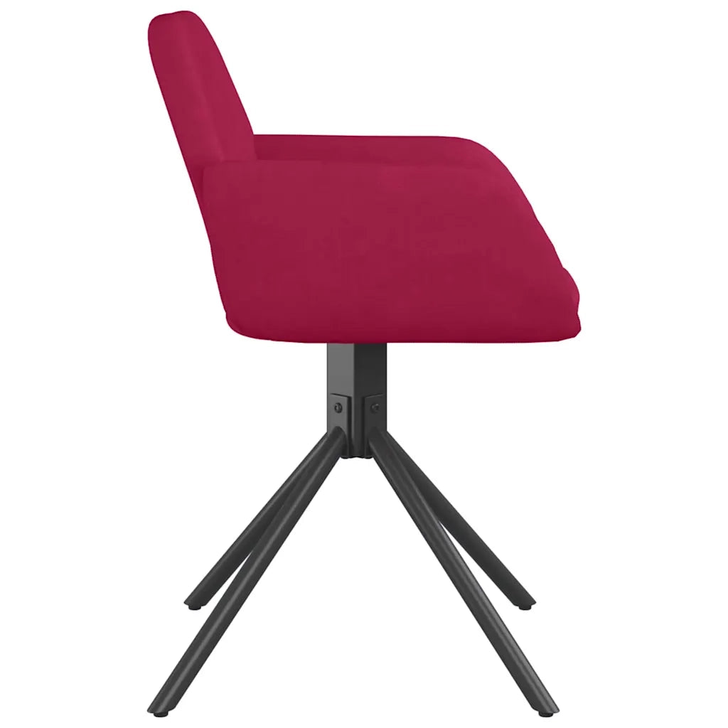 Sedie da Pranzo Girevoli 2 pz Rosso Vino in Velluto 344745