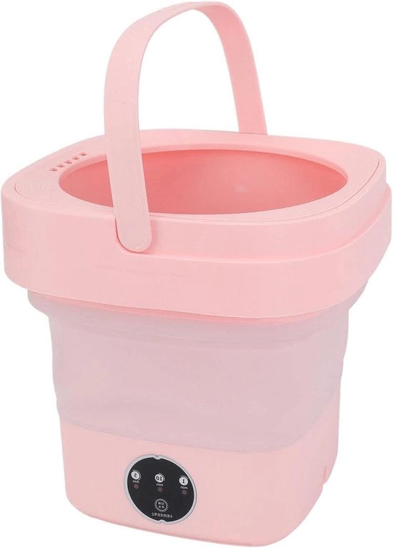 Mini Lavatrice Portatile con Centrifuga da 65 Litri - Pieghevole e Compatta - Lavatrice Automatica per Sottovestiti con Emme - Color Rosa