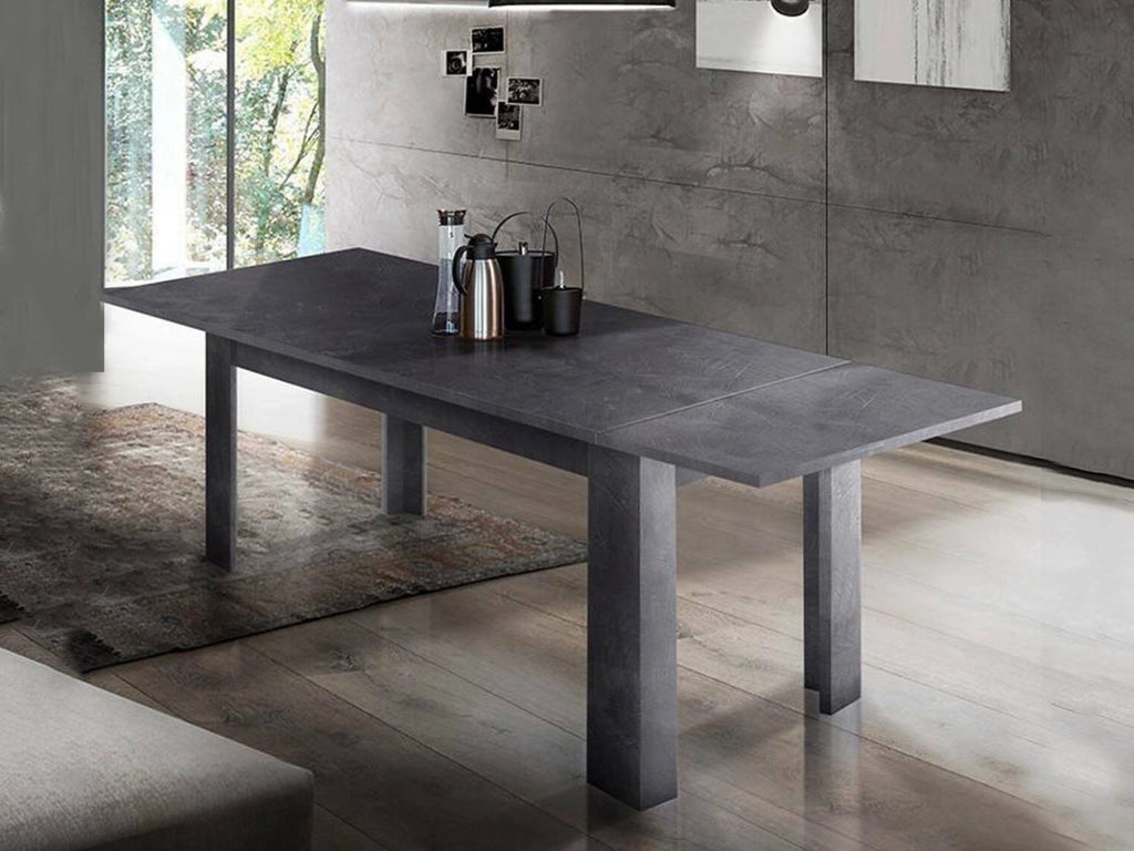 Tavolo per sala da pranzo Agenore, Made in Italy, Tavolo moderno con allunghe, Consolle allungabile, cm 160/210x90h75, Grigio Ardesia