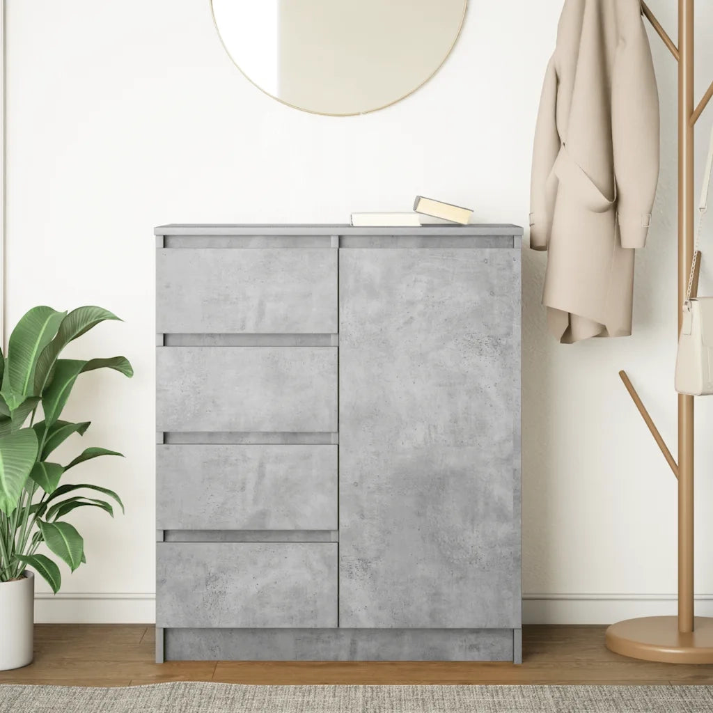 vidaXL Credenza con Cassetti Grigio Cemento 71x35x84 cm in Truciolato