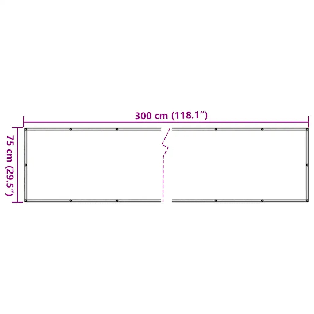 Paravento da Balcone Antracite 300x75 cm in PVC 4005372