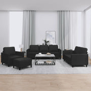 Set di Divani 4 pz con Cuscini Nero in Similpelle 3201745