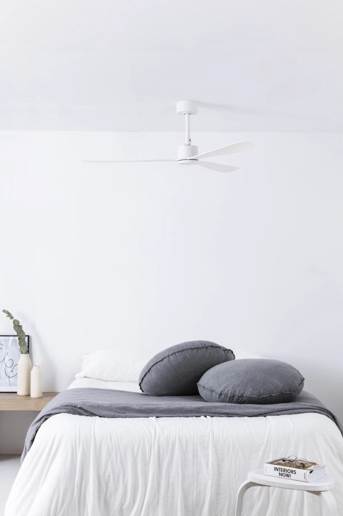 FARO Ventilatore da soffitto in acciaio Bianco Opaco 3 pale motore compatto sistema Smart Tuya integrato FARO-33760WT