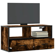 vidaXL Mobile TV Rovere Fumo 80x31x39,5 cm Legno Multistrato e Metallo