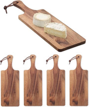 Set di 4 tavoli di snack in legno - piatti di servizio - legno di acacia - 38,5 cm x 11 cm
