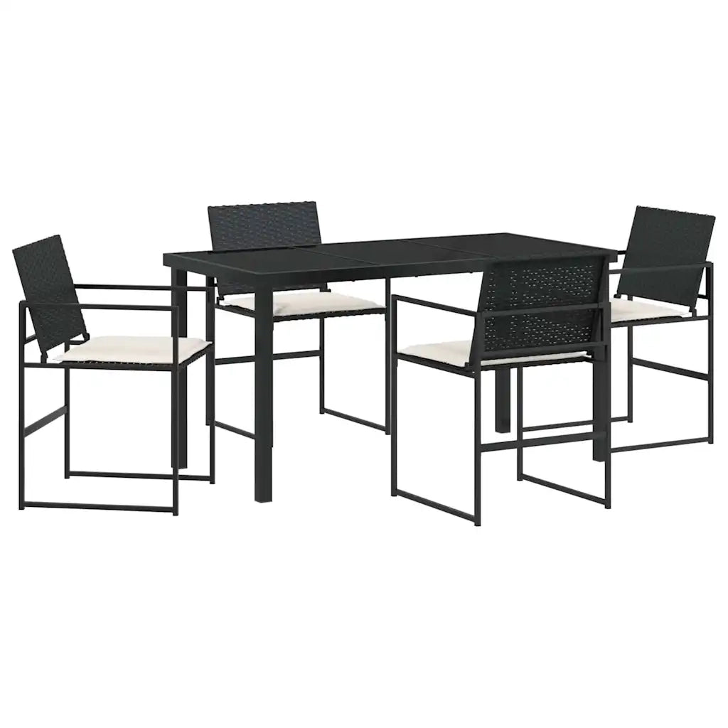 Set da Pranzo per Giardino 5 pcs Nero 3379330
