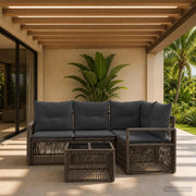 Set Divano da Giardino 5 pz Grigio polyrattan 3435707