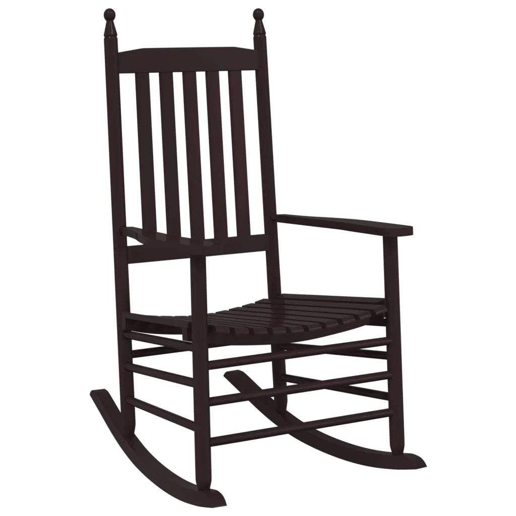 Sedie a Dondolo Sedute Curve 2 pz Marroni Legno Massello Pioppo 3281587