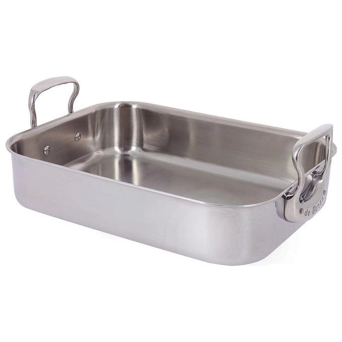 De Buyer 3727.35 AFFINITY Casseruola per Arrosto in Acciaio Inox 5 strati Induzione Forno fino a 260°C Lavabile in Lavastoviglie colore Acciaio inox