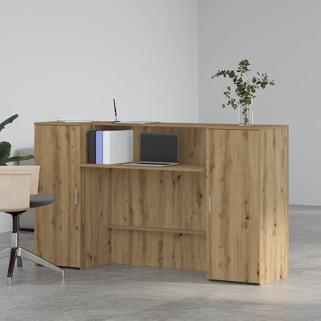 Banco Reception Rovere Artigianale 180x50x103,5cm in Truciolato 3324213