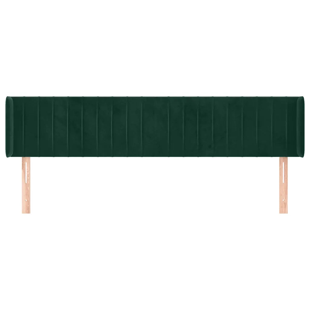 Testiera | Testata ad Orecchio Verde Scuro 183x16x78/88 cm in Velluto