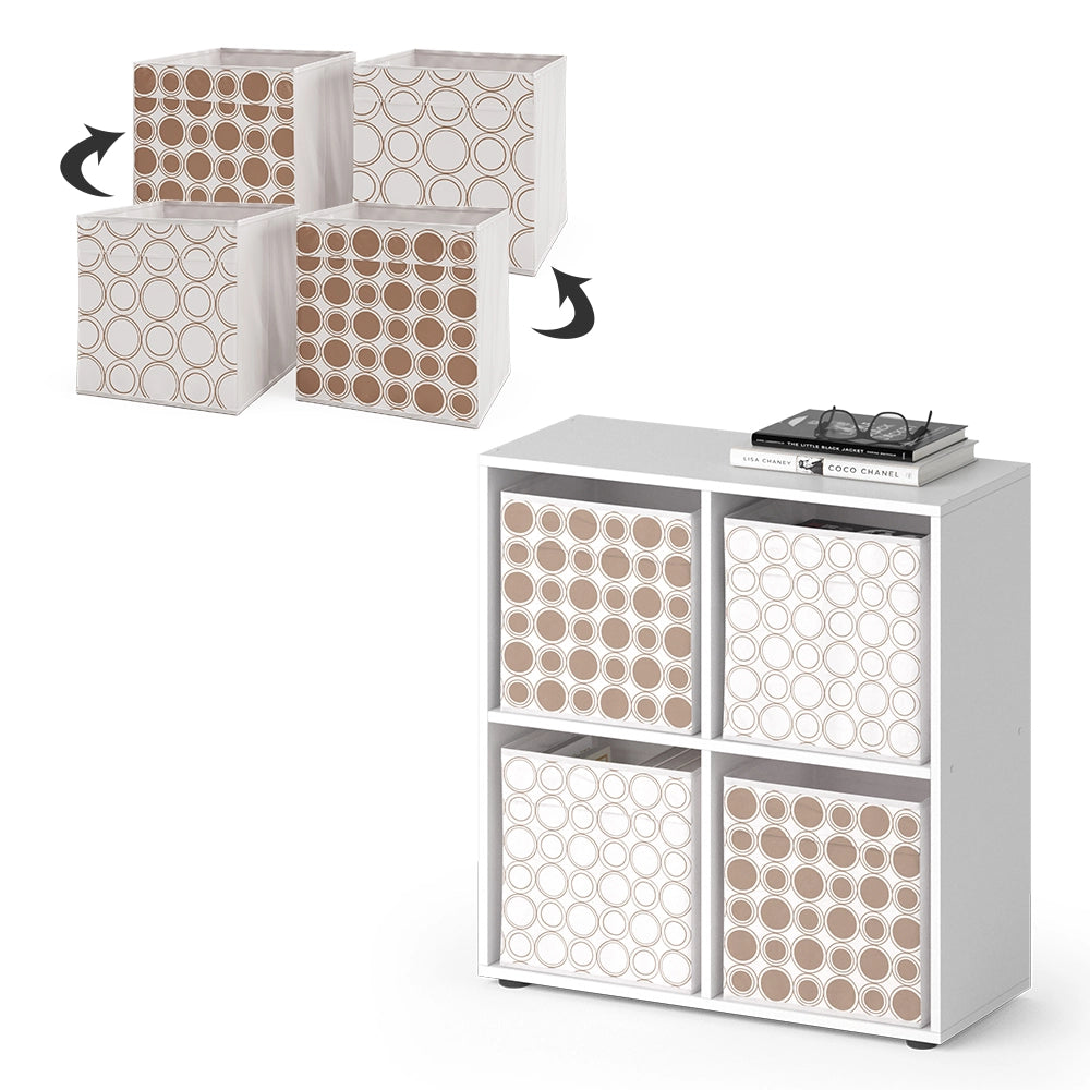 Vicco Scaffale Bianco 72.6 x 72 cm con 4 scatole pieghevoli opt.2