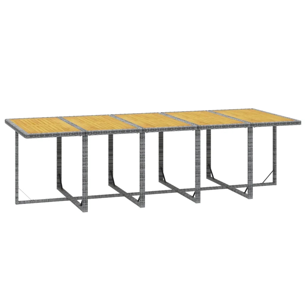 Set Pranzo da Giardino 11 pz con Cuscini in Polyrattan Grigio 3095605