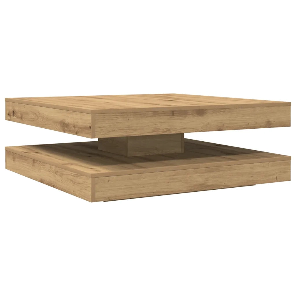 Tavolino da Caffè Girevole a 360 Gradi Artigianale 90x90x34,5cm 3321359