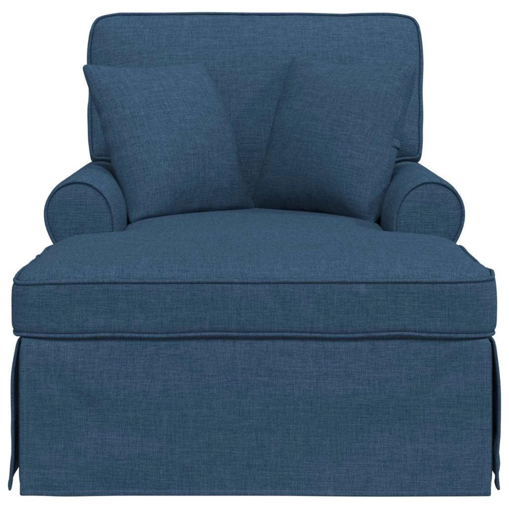 Chaise Longe con Gonna con cuscino 3 pz Blu Tessuto CFW1247917