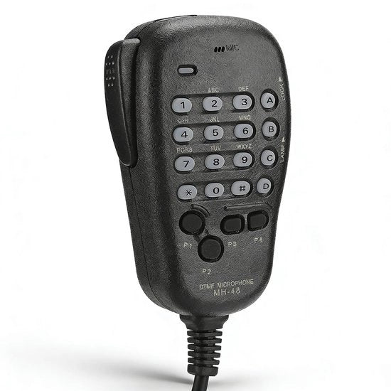Microfono Portatile con Illuminazione - Ingresso DTMF - Tasti Soft a Programma - Compatibile con Stazioni Radio Mobili - Materiale ABS - Alta Affidabilità - Microfono