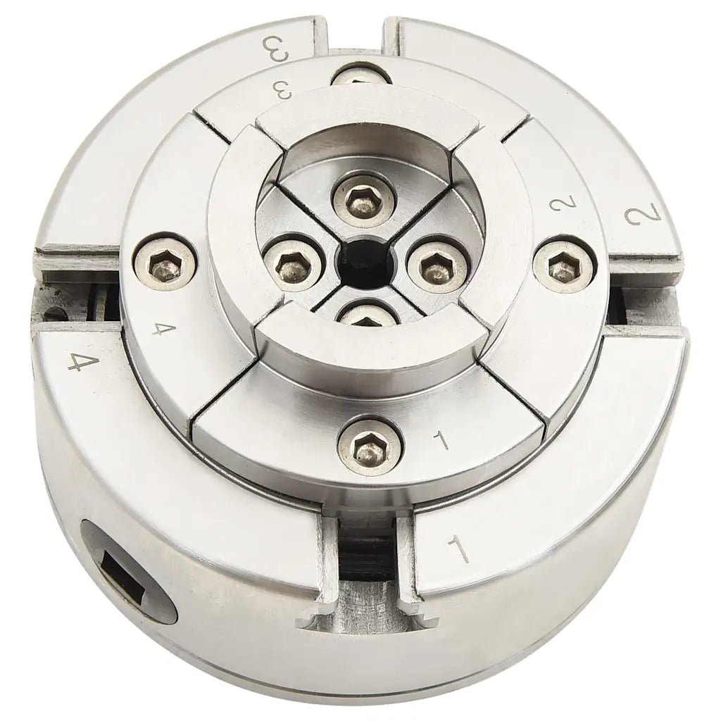 Mandrino per Legno a 4 Griffe M33 in Acciaio Argento 96 mm 147831