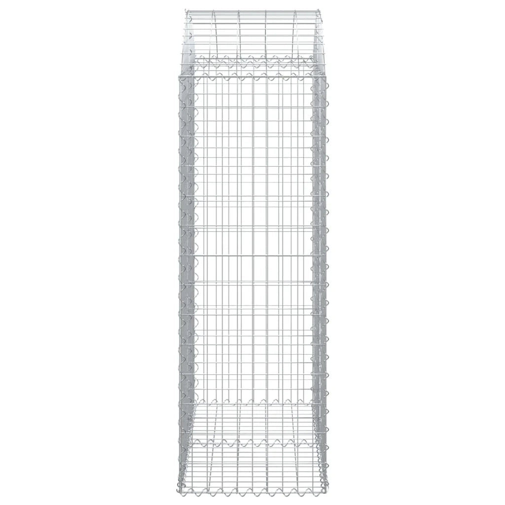 Gabbione recinto a gabbia muro di contenimento ad arco 100 x 50 x 140/160 cm ferro zincato argento 02_0039962