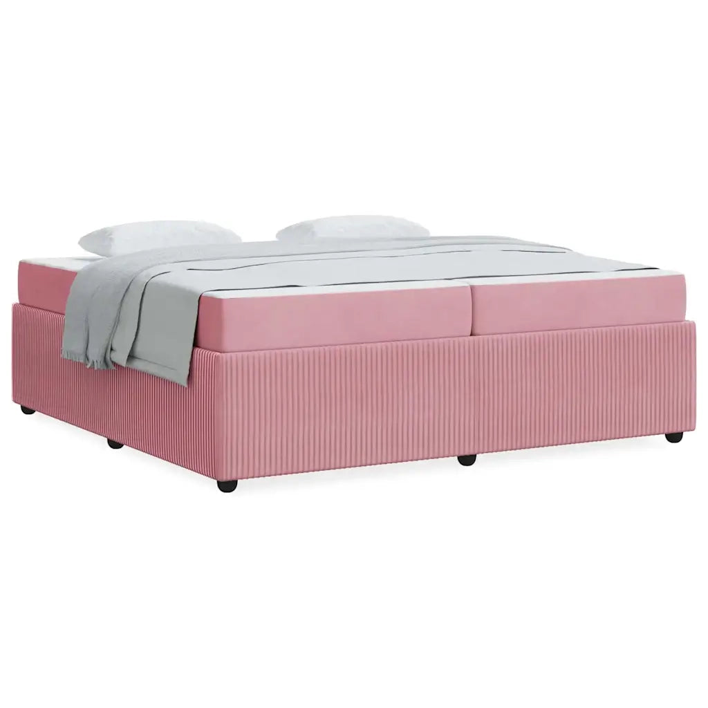 vidaXL Struttura letto con materasso Rosa 200 x 200 cm Velluto
