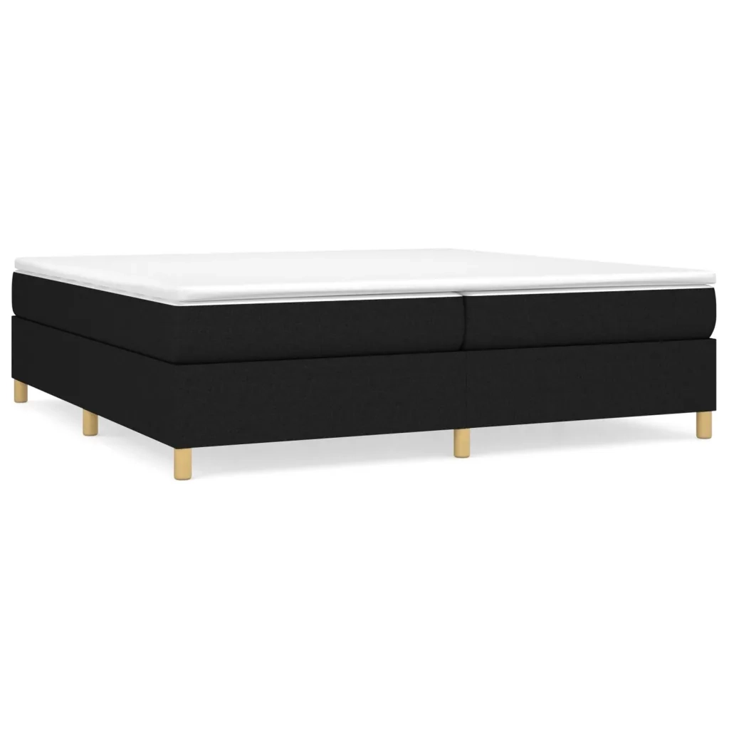 Struttura Letto a Rete a Molle-Giroletto Nero 200x200 cm in Tessuto 323700