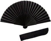 Manubrio da ballo - Vouwwaaier per donne - Leggero e pieghevole - Nero - Matrimonio e festa - Ideale per estate e carnevale