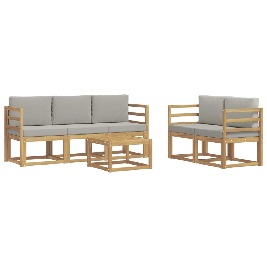 Set di divani da esterno 6 pcs Bianco e Grigio Chiaro 3387230
