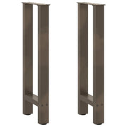 Gambe per tavolo consolle in acciaio naturale 2 pz 28x(72-73) cm Acciaio
