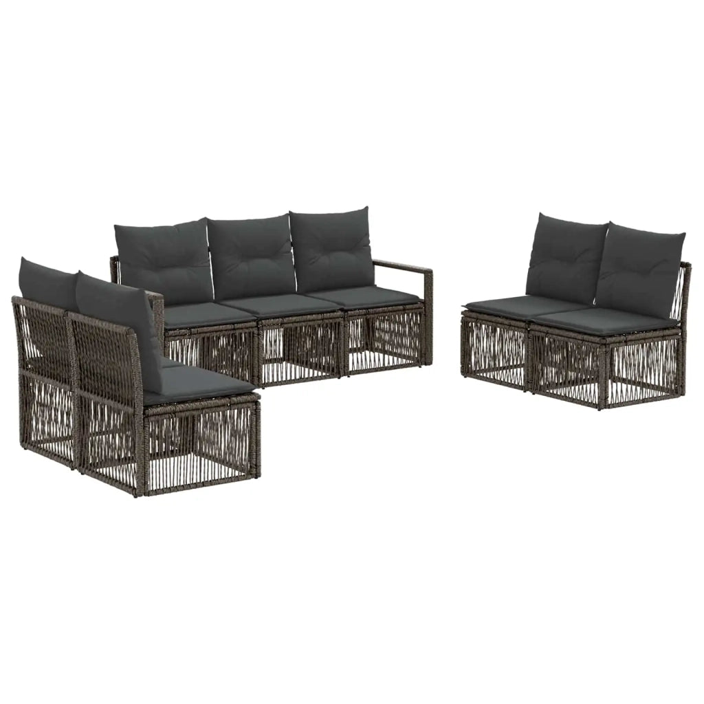 Set Divano da Giardino 7 pcs Grigio polyrattan 3435680