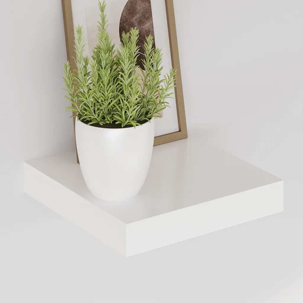 Scaffale a Parete Bianco Lucido 23x23,5x3,8 cm in MDF cod mxl 33482
