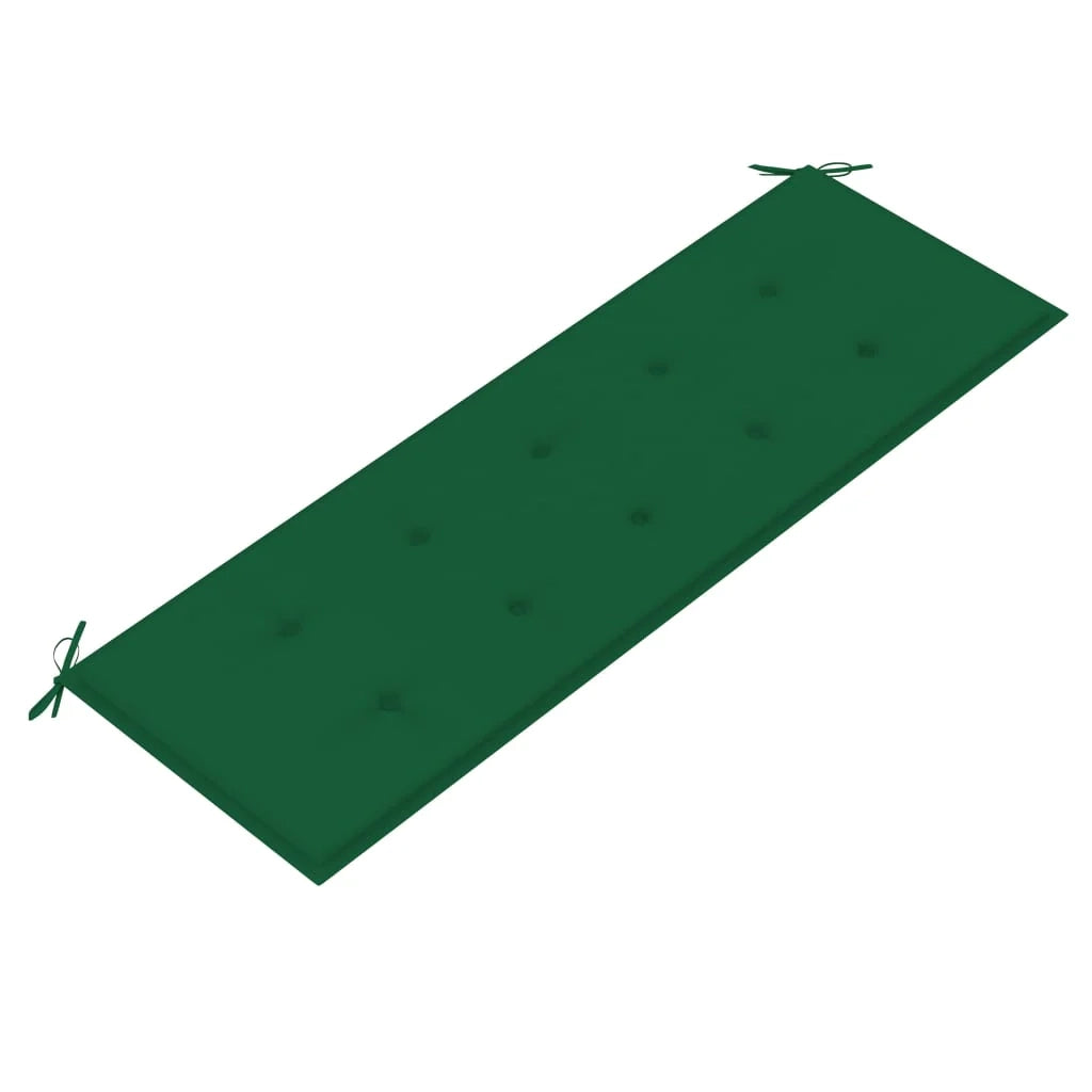 Panca da giardino mobili da esterno per patio mobili da terrazza con cuscino verde 150 cm legno massello di teak 02_0011101