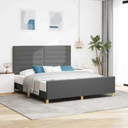 Struttura del letto Grigio scuro 180 x 200 cm Tessuto 3344670