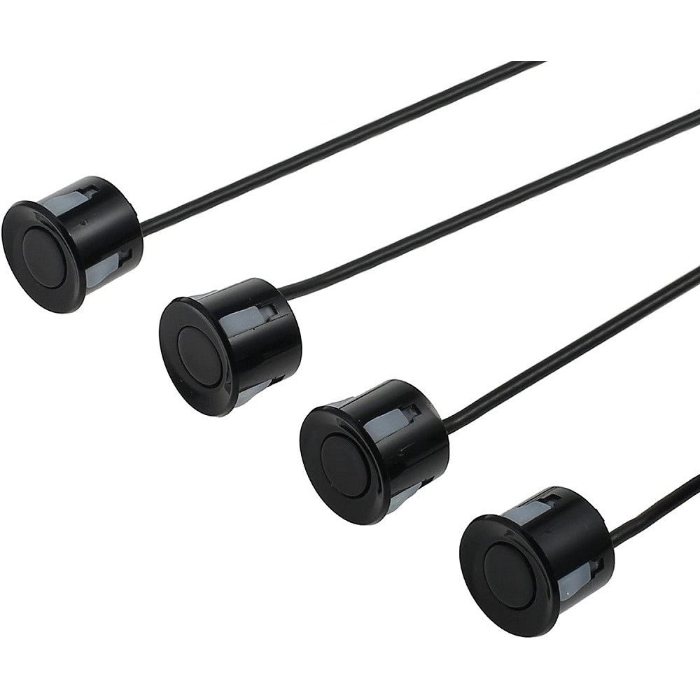 Trade Shop - Kit 4 Sensore Di Parcheggio Con Display Led Auto Sensore Posteriore Allarme Nero -