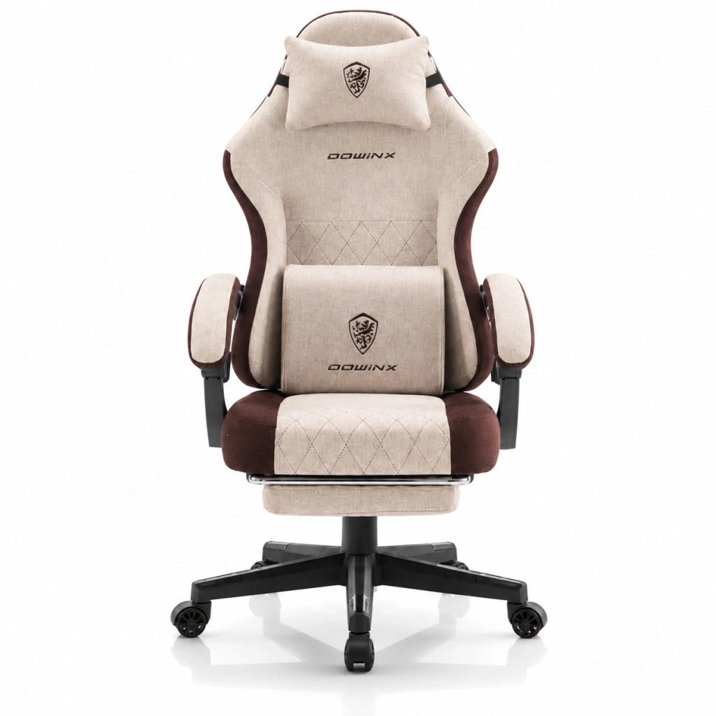 Sedia Gaming DOWINX Marrone con Molle Insacchettate; Seduta Piatta; Poggiapiedi e Schienale 135°