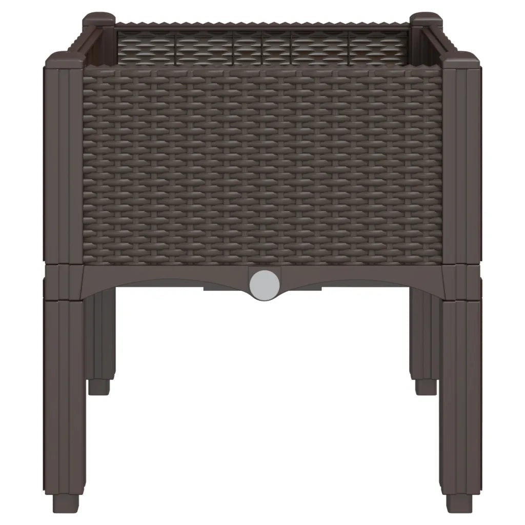 Fioriera da Giardino con Gambe Marrone 40x40x42 cm in PP 367890