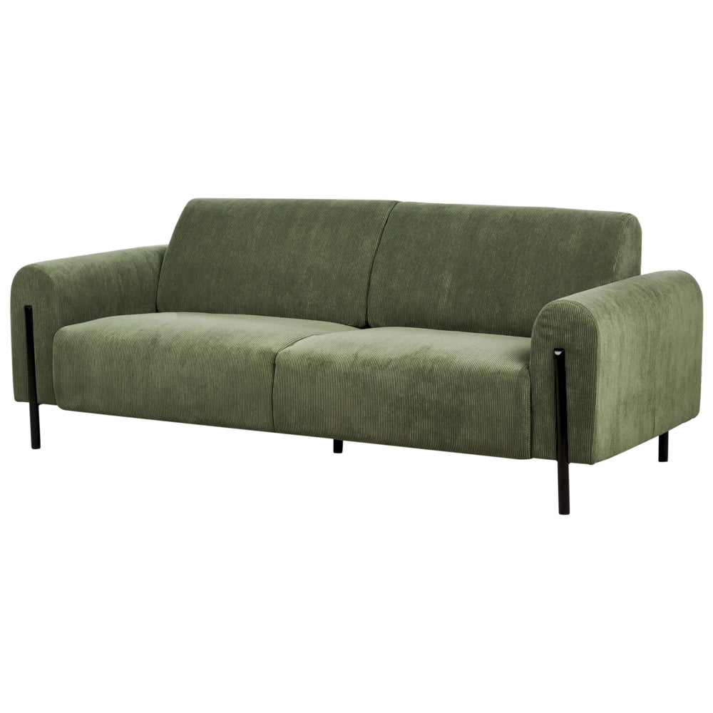 Set soggiorno divano 3 posti e poltrona imbottita in velluto verde con schienale regolabile stile elegante moderno