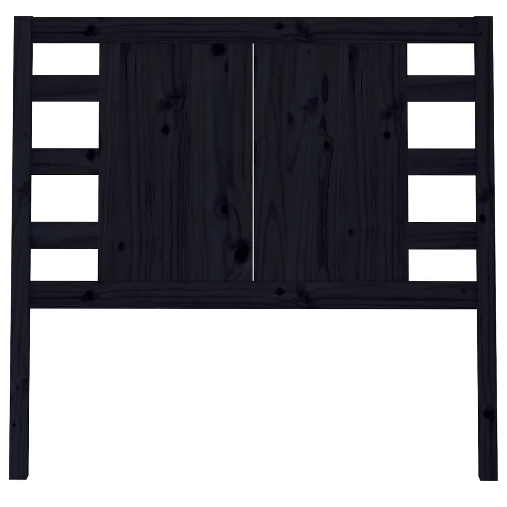 Testiera per Letto Nera 106x4x100 cm in Legno Massello di Pino
